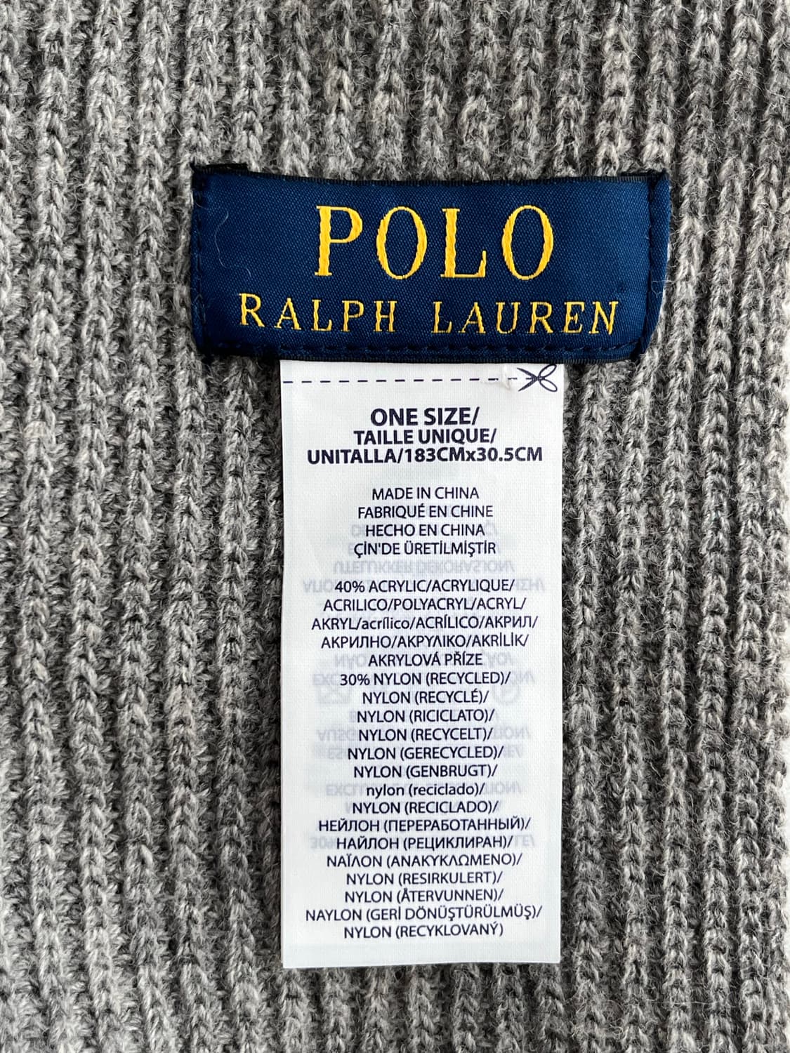 폴로 랄프로렌 폴로 베어 니트 머플러 그레이 상품이미지4