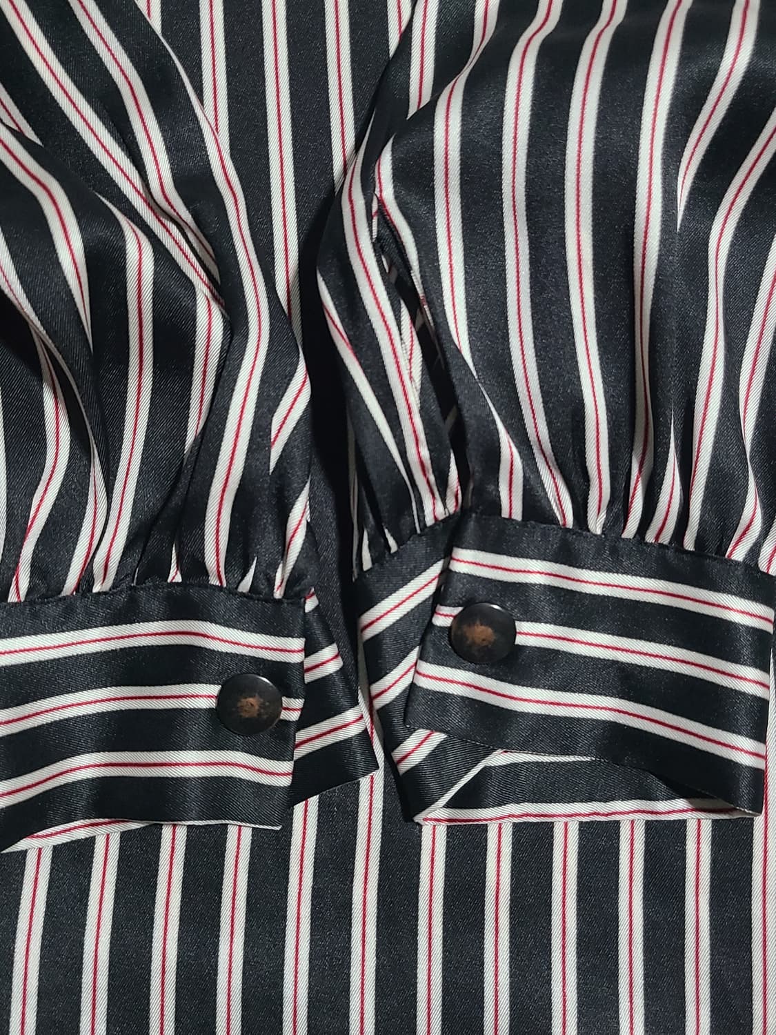 ZARA BASIC 자라 하이넥 리본 타이 스트라이프 블라우스 (S) 상품이미지4