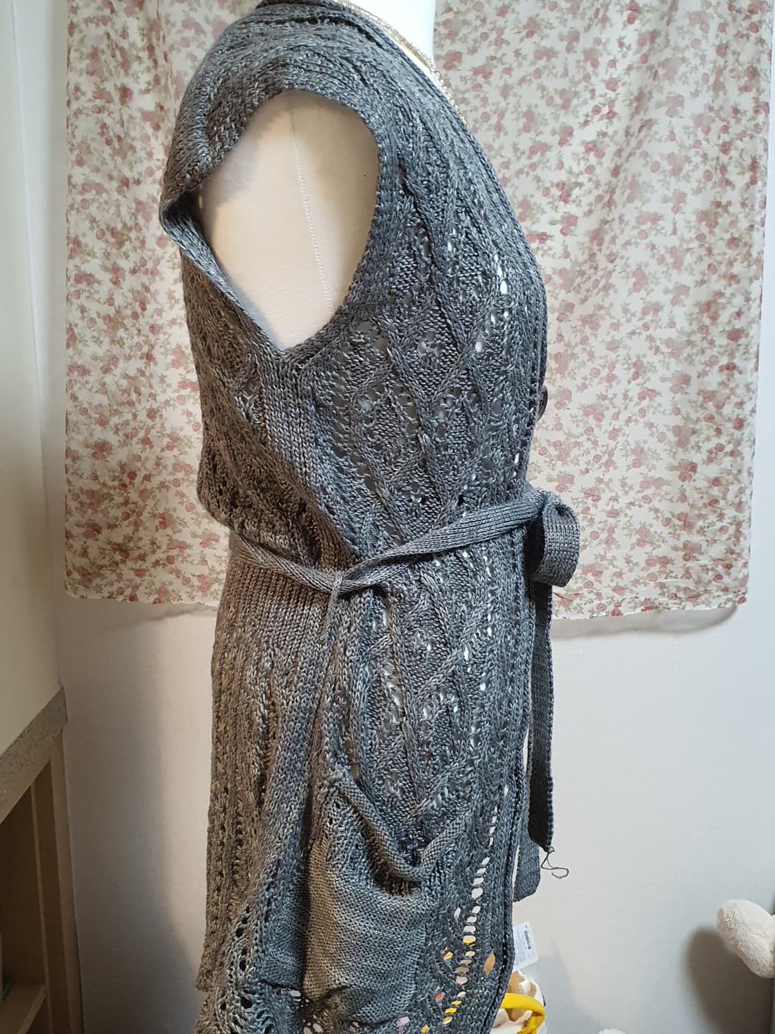 [모리걸] JIUM 회색 니트 조끼 가디건 상품이미지2