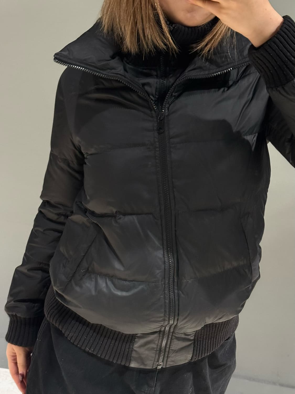 High-neck layered collar detail padding 상품이미지3