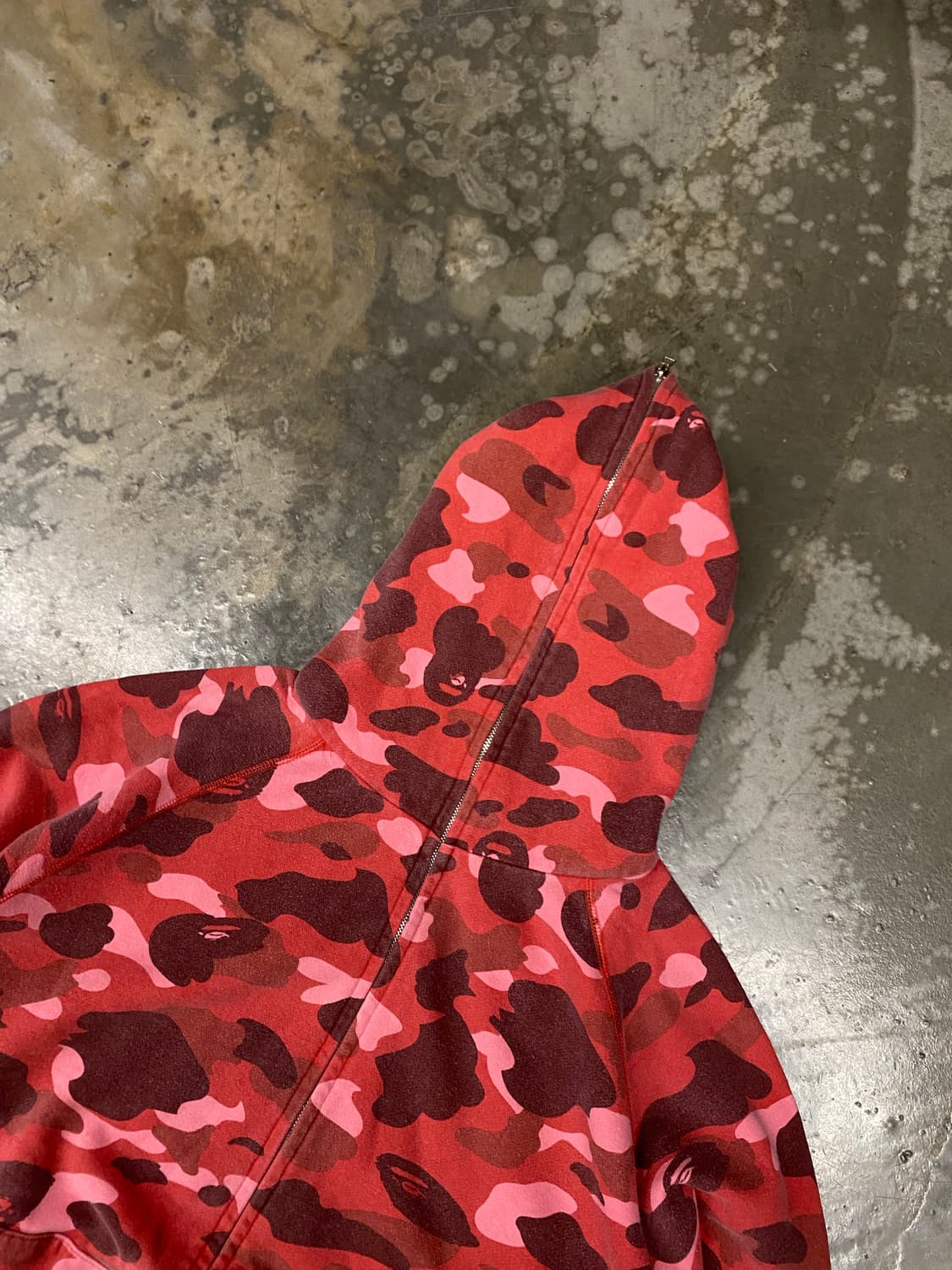 베이프 00s 레드카모 후드집업 L 상품이미지5