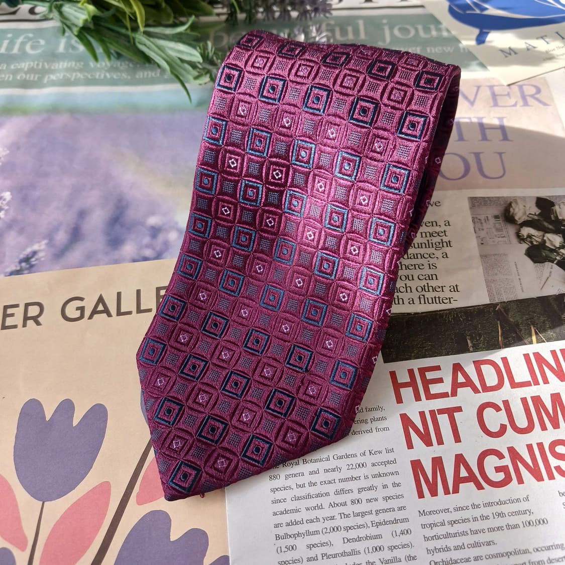 알테아 실크 퍼플 자카드 넥타이 9cm A+등급 A19698
 상품이미지4