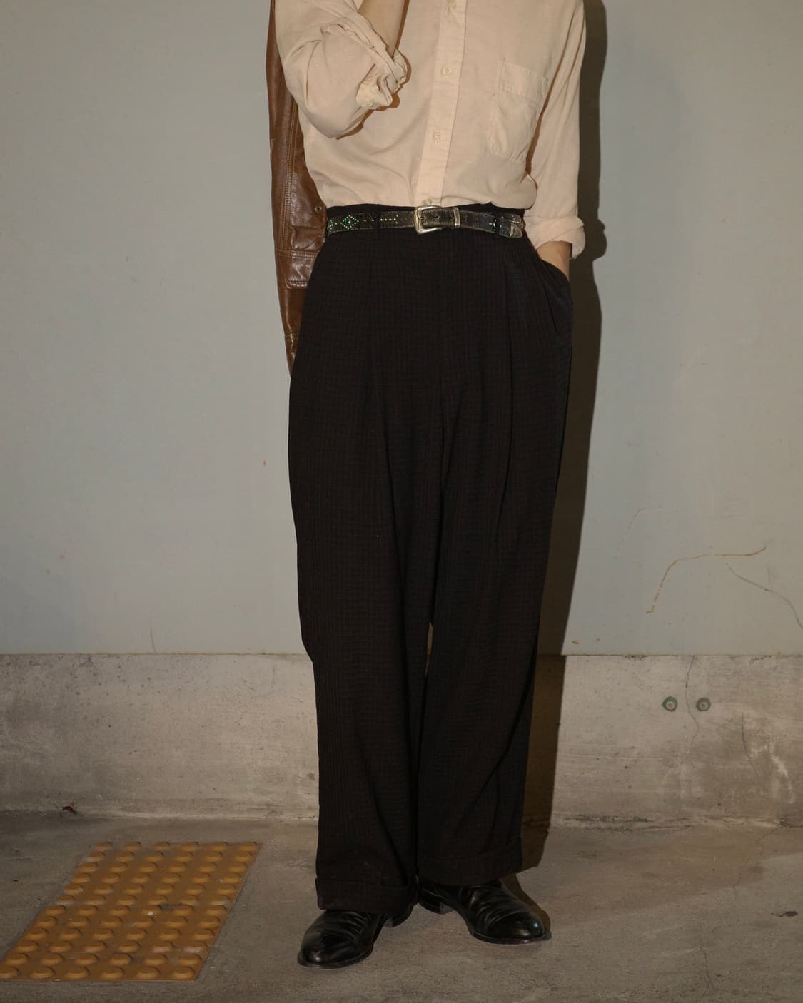50‘s 빈티지 레이온 자카드 테일러 와이드 슬랙스 상품이미지9