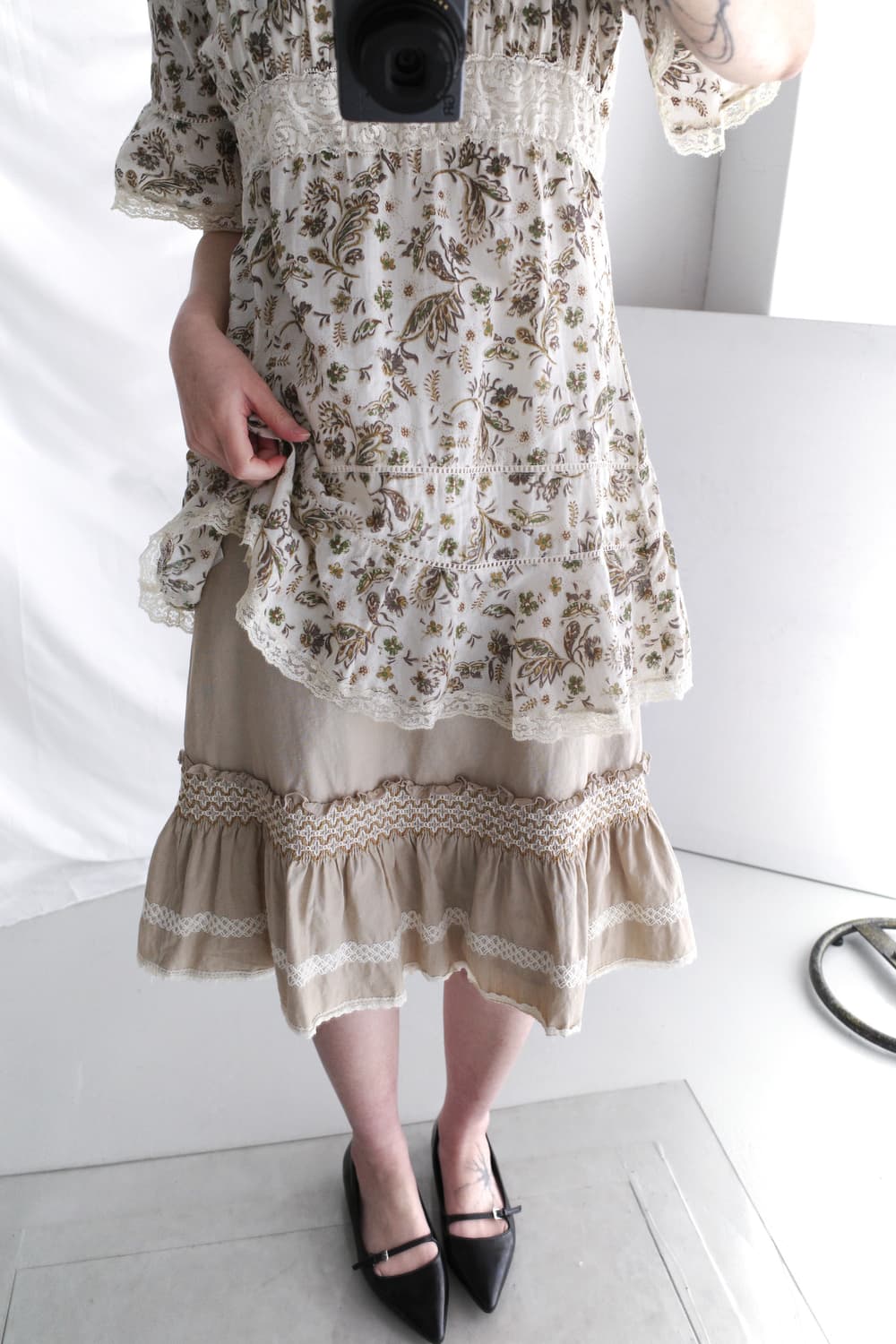 crochet shirring skirt  상품이미지4