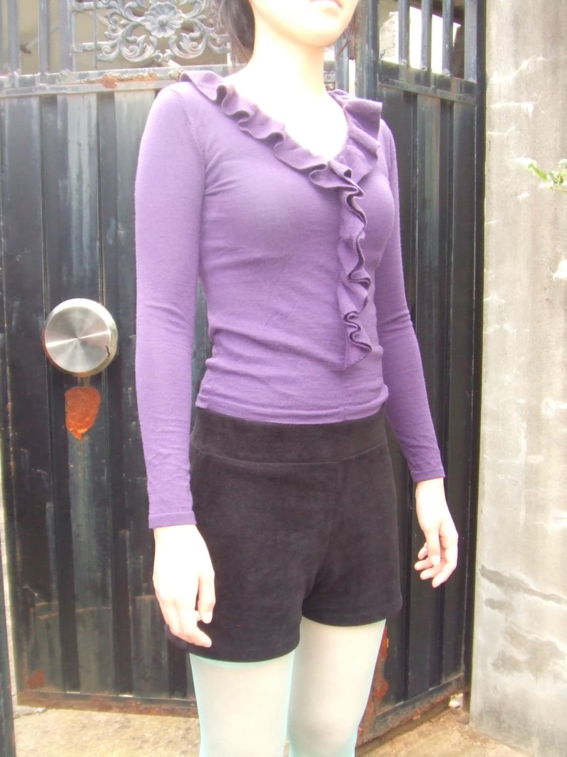 Vintage purple frill knit 상품이미지1