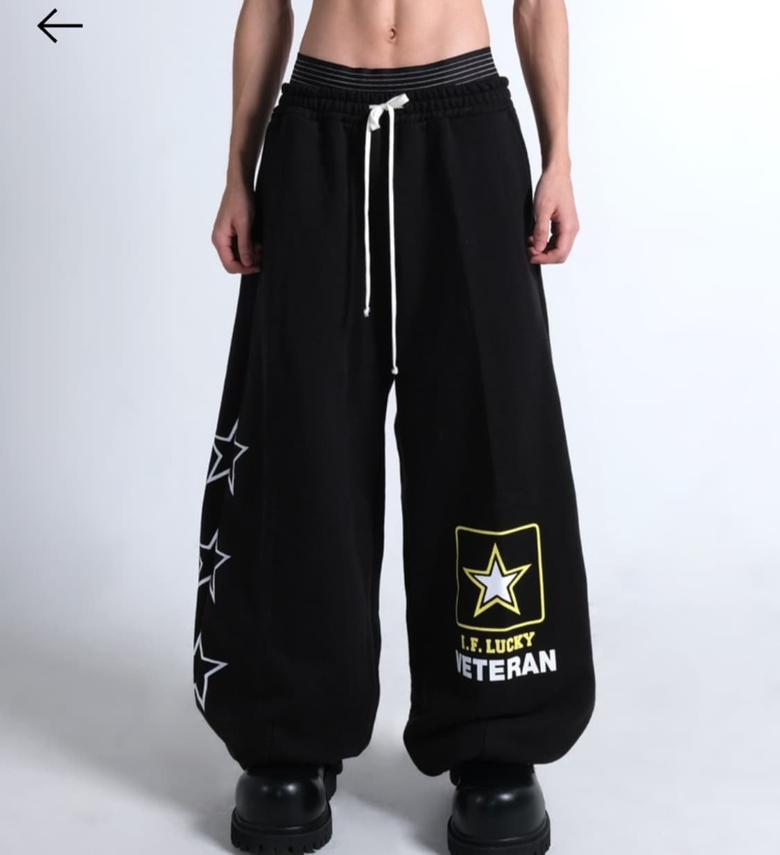 Lucky army big sweat pants black 상품이미지1