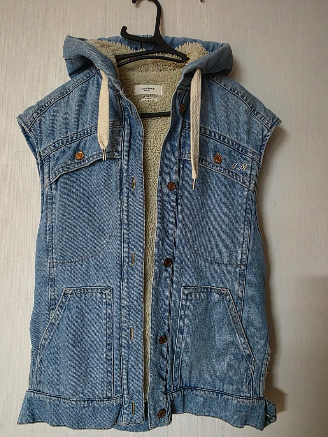 이자벨마랑 데님 후드 조끼 상품이미지1