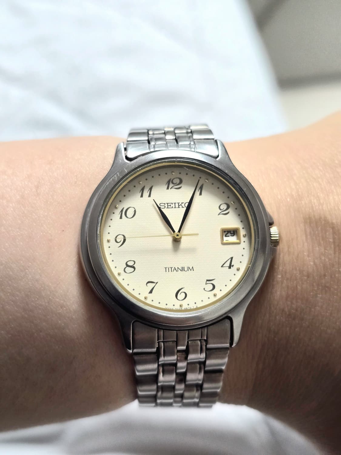 세이코 90's 7N42-8A60 티타늄 크림다이얼 브레게 인덱스 상품이미지8