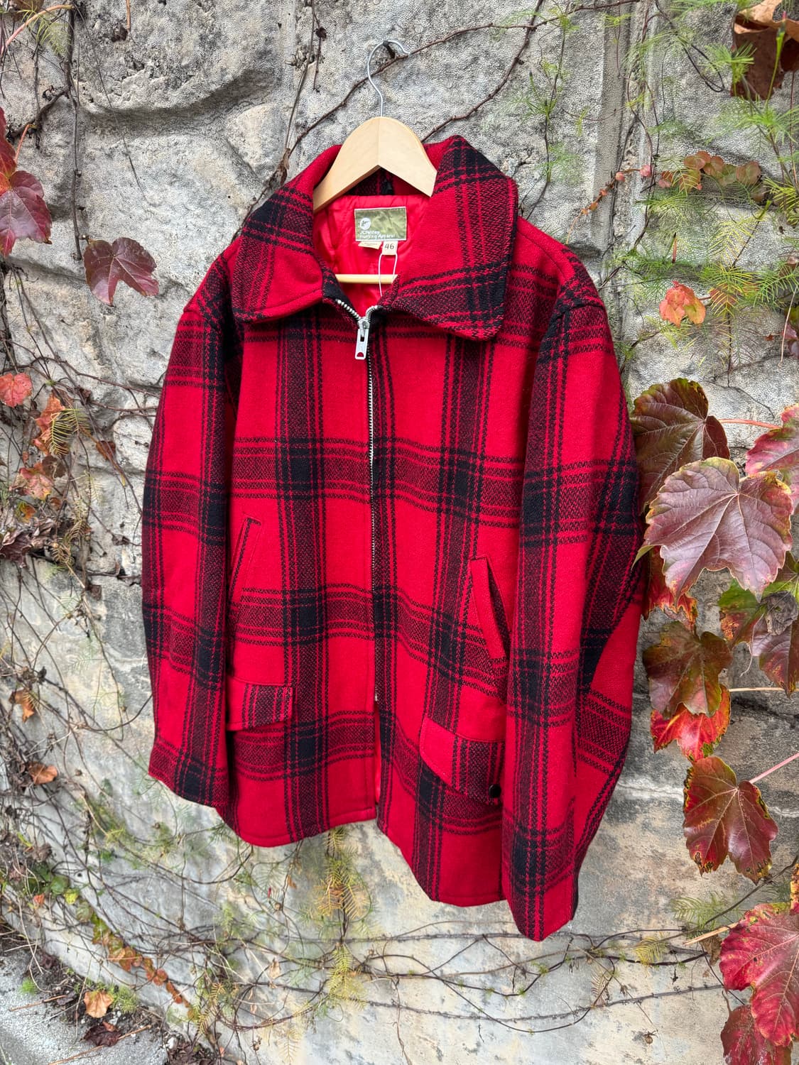 60s jcpenney 매키노 울 버팔로 체크 빈티지 헌팅 자켓 코트 상품이미지3