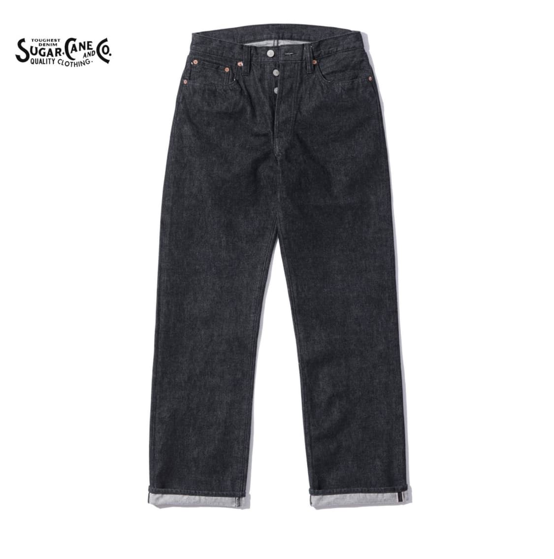 슈가케인 1947모델 블랙 데님 레귤러 스트레이트 셀비지진 14.25oz 상품이미지1