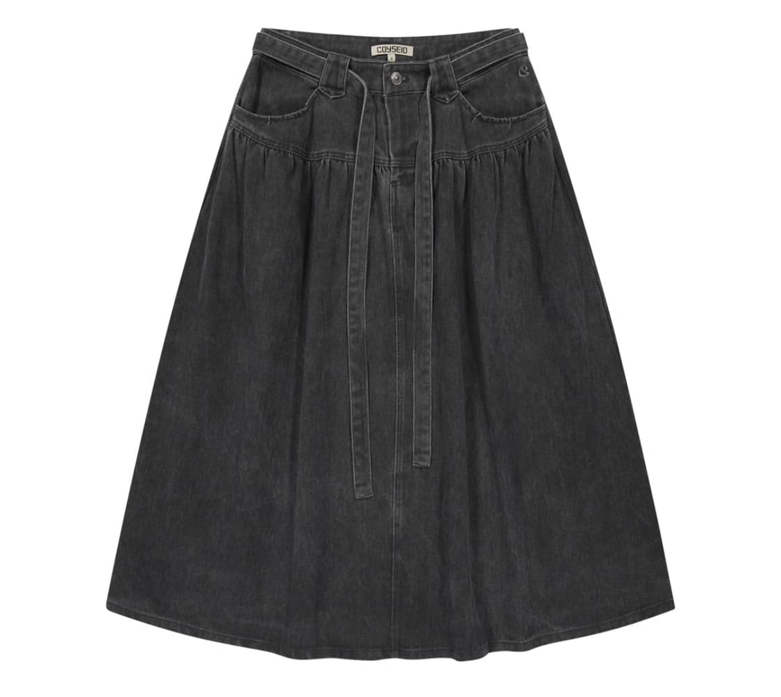 코이세이오 퍼피 코튼 스커트 차콜 상품이미지1