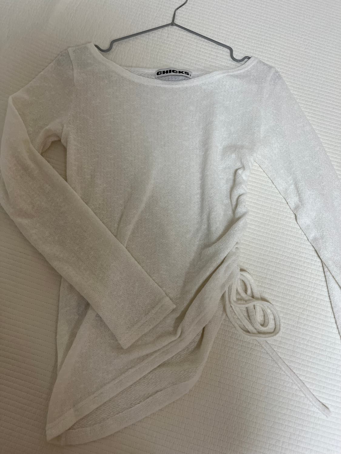 CHICKS LTT 사이드 티 (white) 상품이미지6