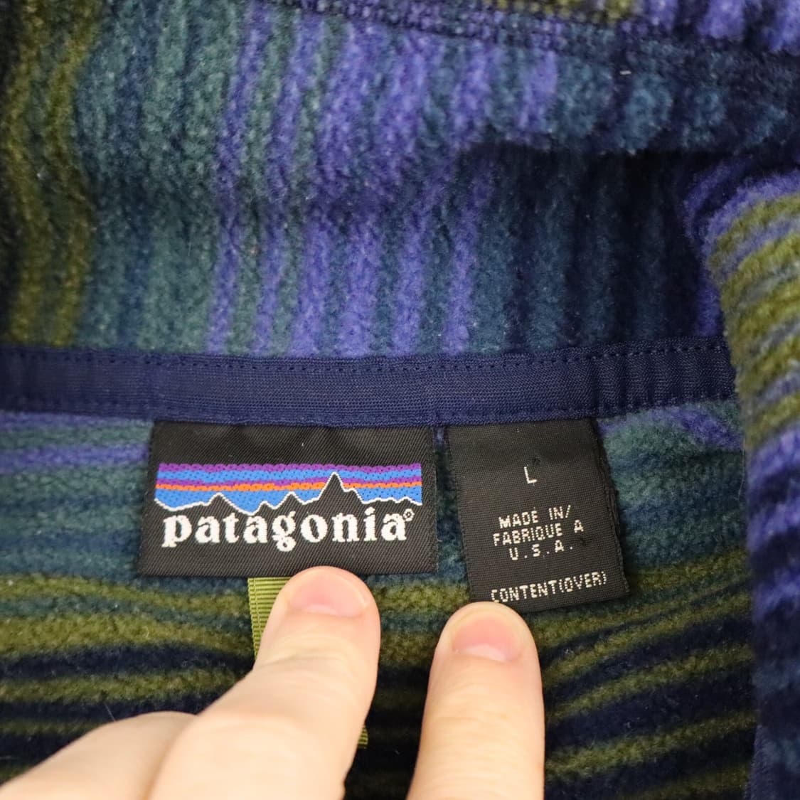  90s 파타고니아 신칠라 1/4 지퍼 풀오버 멀티/네이비 USA 상품이미지4