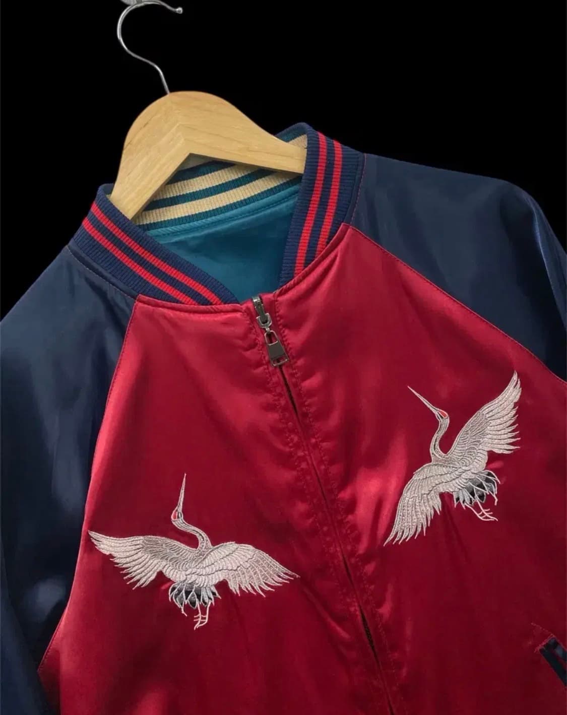 자라 ZARA 리버시블 빈티지 스카쟌 봄버점퍼 M 상품이미지2