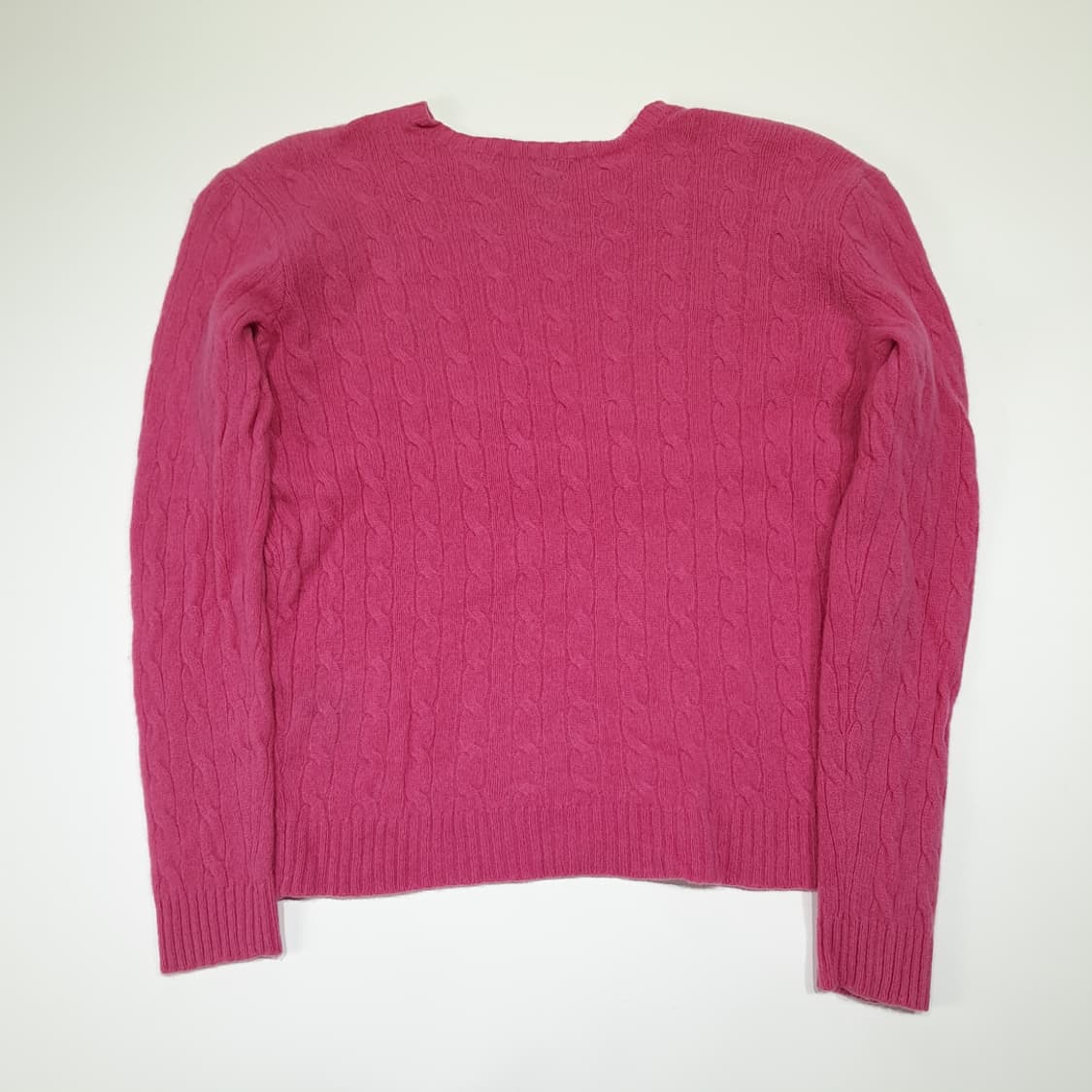 CL492 L 폴로 90s 홍콩판 램스울 케이블 핫핑크 니트 스웨터 상품이미지6