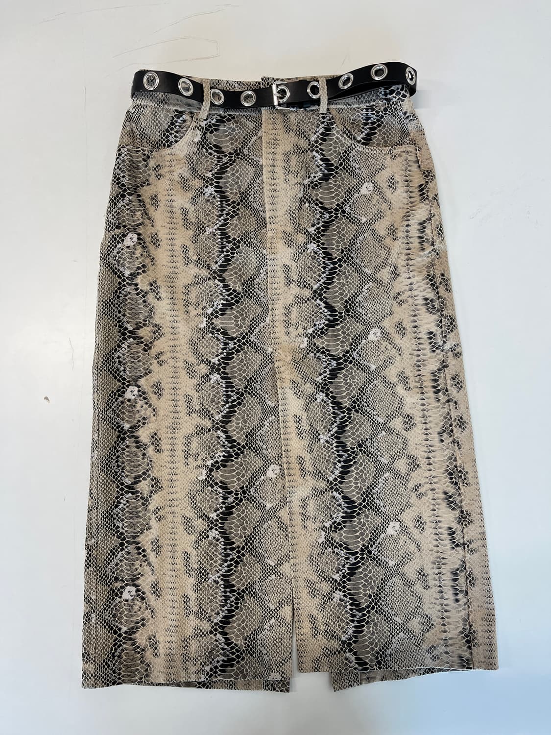 자라 스네이크 파이톤 스커트 베이지/블랙 M 상품이미지1