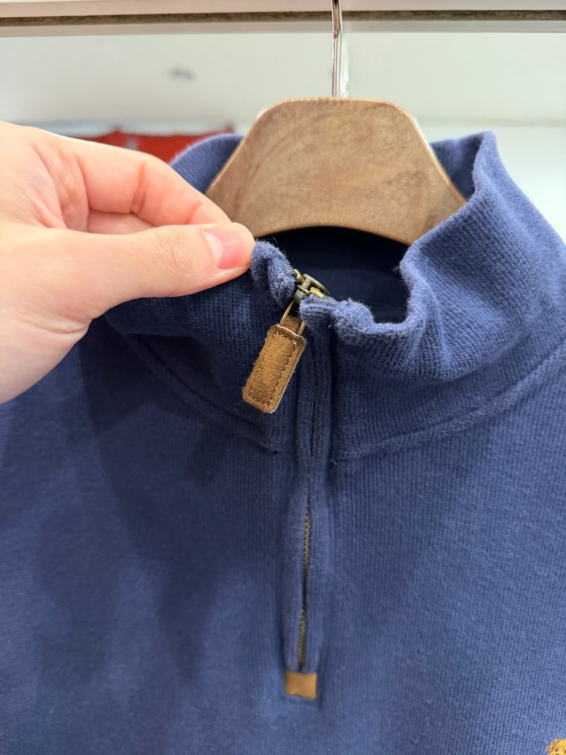 Polo RL 폴로 랄프로렌 폴로베어 하프넥 쿼터 집업 니트 (navy) 상품이미지5