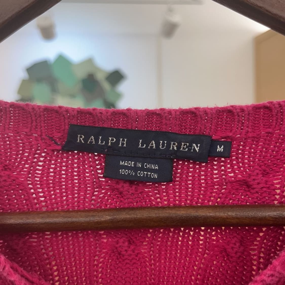 폴로 랄프로렌 Y2K 00's 핫핑크 꽈배기 케이블 니트 M C07360 상품이미지5