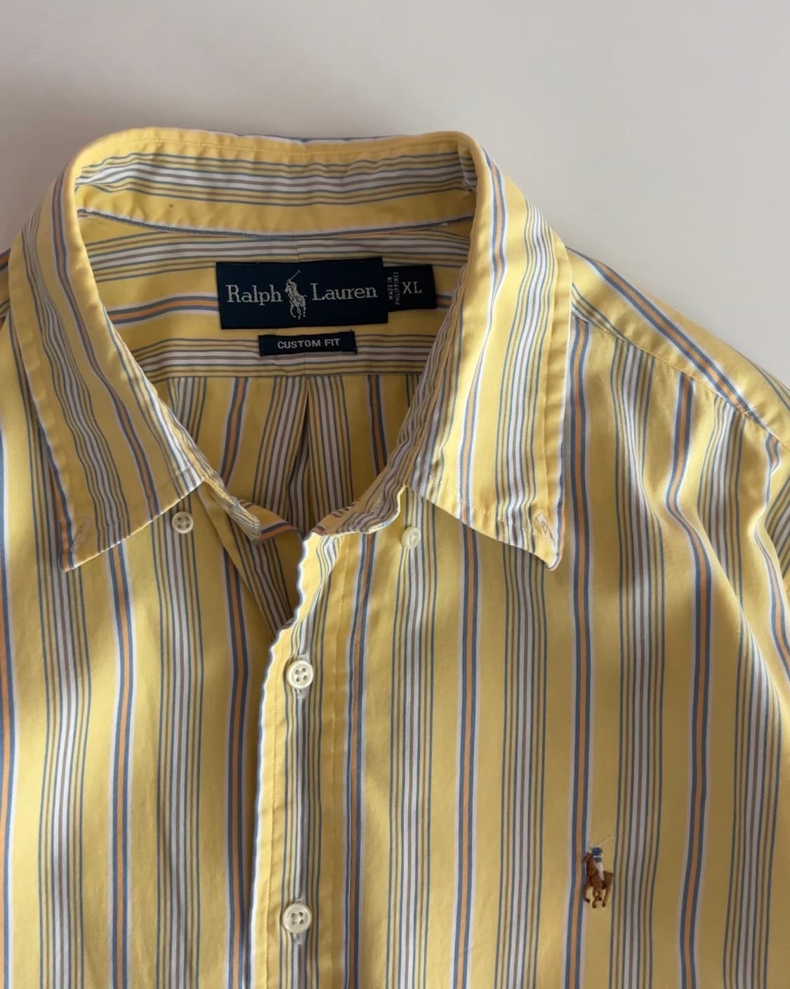 폴로 랄프로렌 옐로우 스트라이프 셔츠 XL 상품이미지3