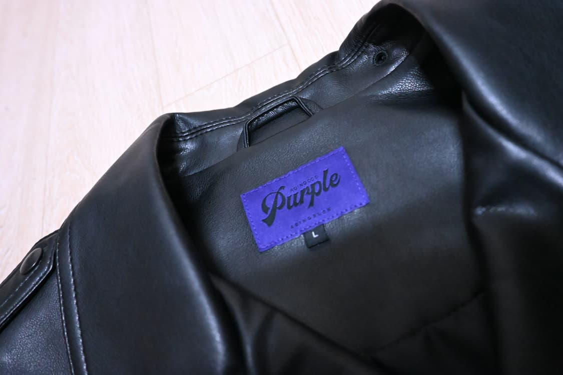 에이징씨씨씨 X 비슬로우 퍼플 레더 베스트 상품이미지2