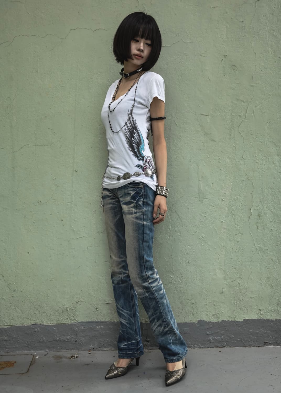 White Wings Printed T-shirt 상품이미지5