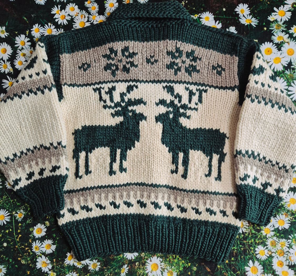 FAB 캐나다 사슴 패턴 헤비울 코위찬 성인 L-XL 상품이미지3