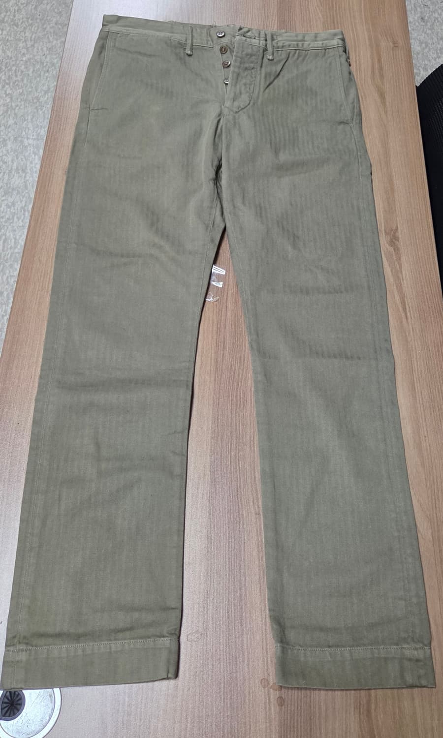 더블알엘 RRL 헤링본 가먼트 다이 올리브 팬츠 30 상품이미지1