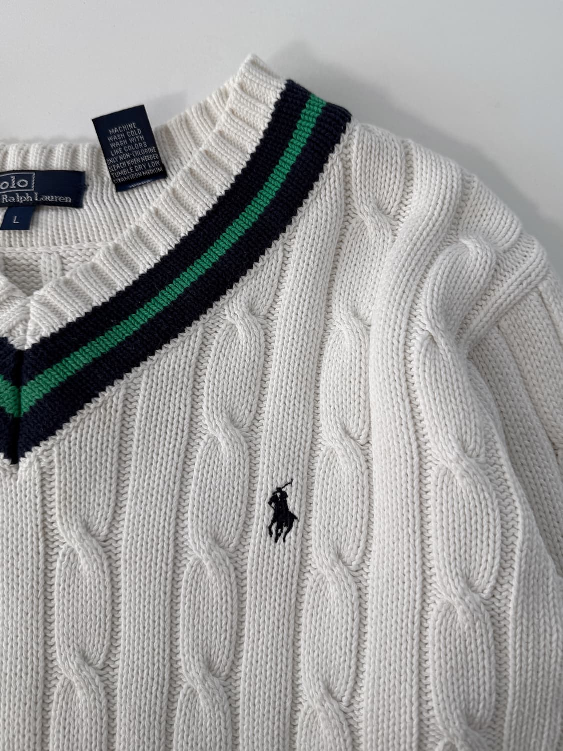 폴로 랄프로렌 00‘s 화이트 크리켓 코튼 니트 상품이미지2