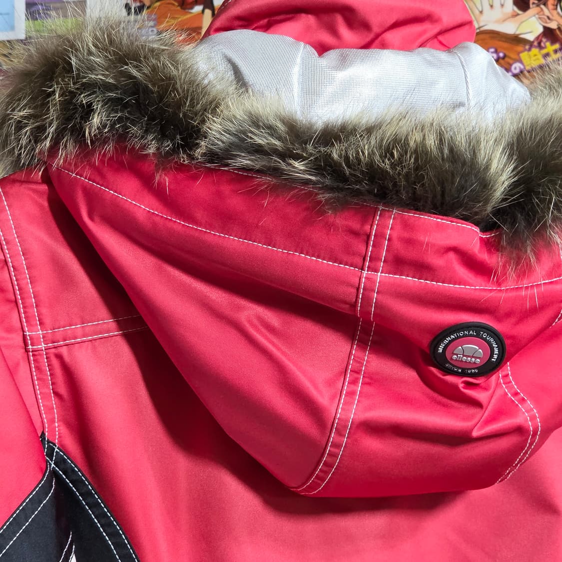 엘레쎄 레이싱 후드 핑크 패딩 점퍼 상품이미지6