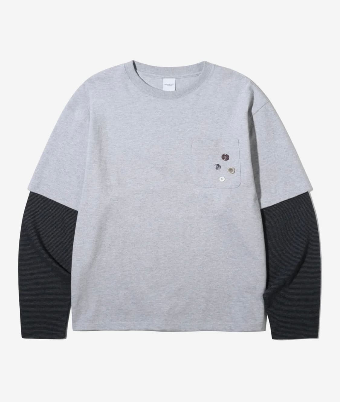 어반스터프 버튼 뱃지 레이어드 롱슬리브 (멜란지) 상품이미지1