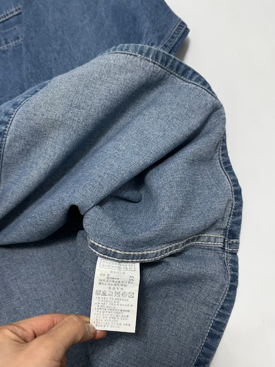 필드워커 포켓 데님 반팔 셔츠 워크 청남방 상품이미지8