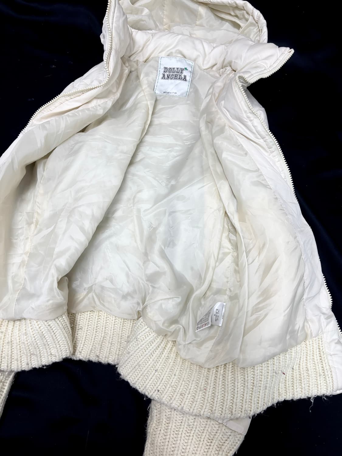 [Y2K]DOLLY ANGELA 화이트 컬러 아이보리 시보리 디테일 흐디 상품이미지6