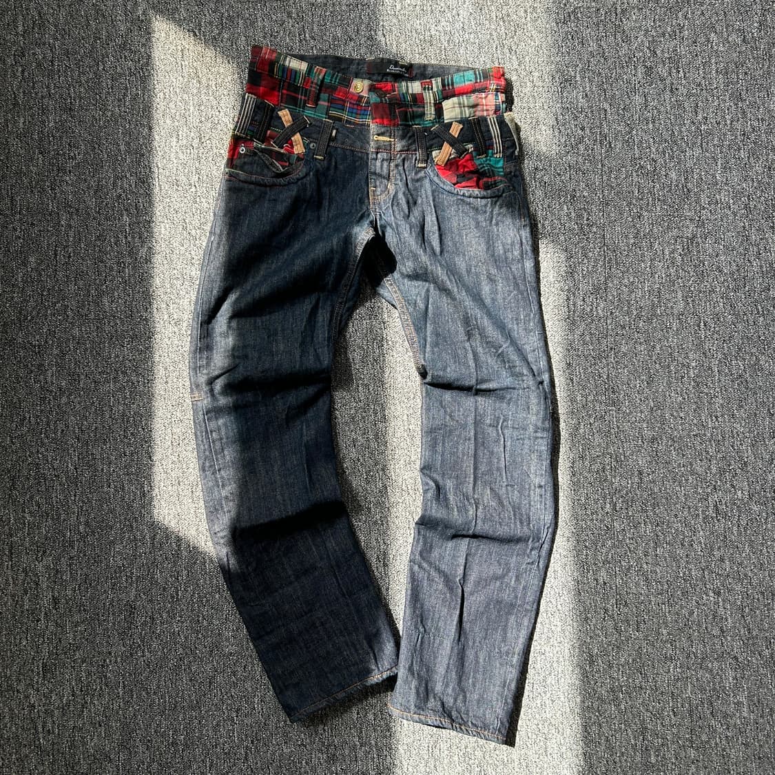 jpn 빈티지 더블 웨이스트 데님 팬츠  상품이미지1