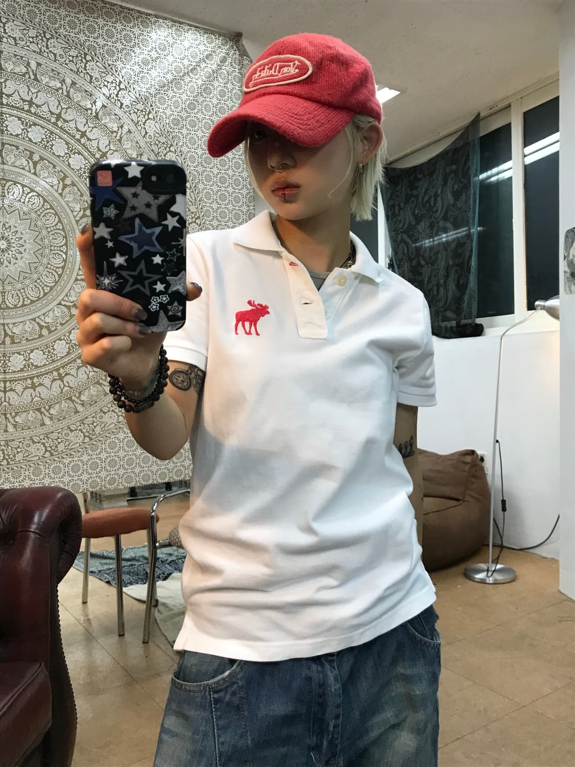 아베크롬비 자수 반팔 카라티 상품이미지1