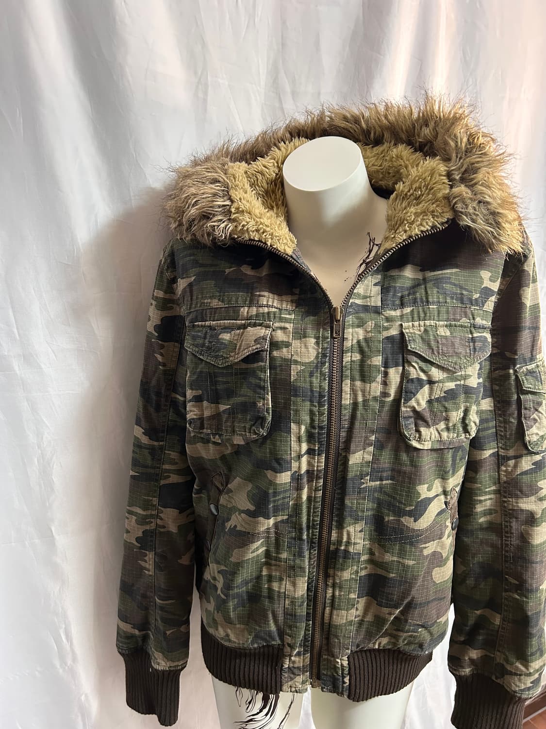 camo y2k wolf-jaw parka 상품이미지8