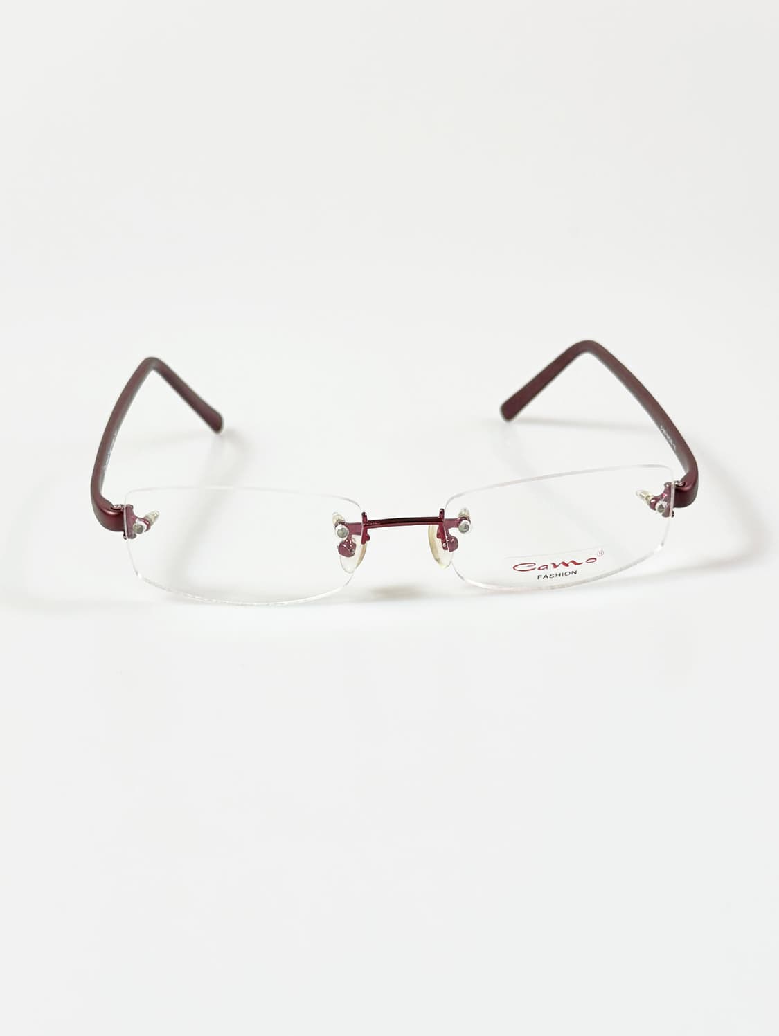 CAMO FASHION 무테 스퀘어 버건디 메탈 빈티지 안경 상품이미지2