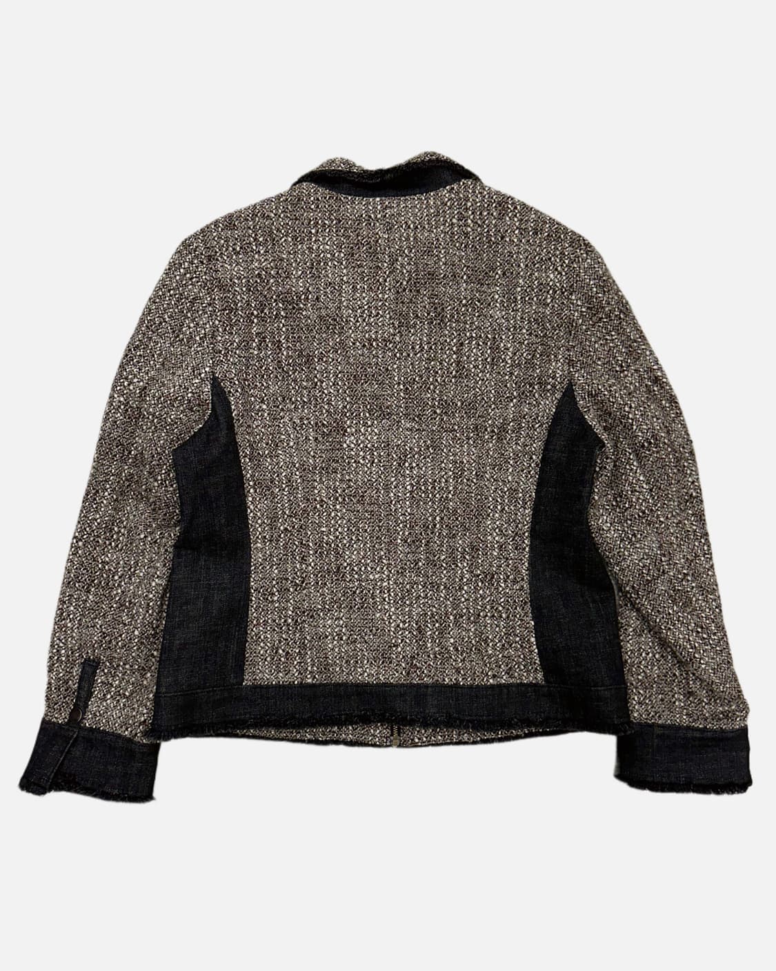 brown tweed denim zip-up jacket 상품이미지4