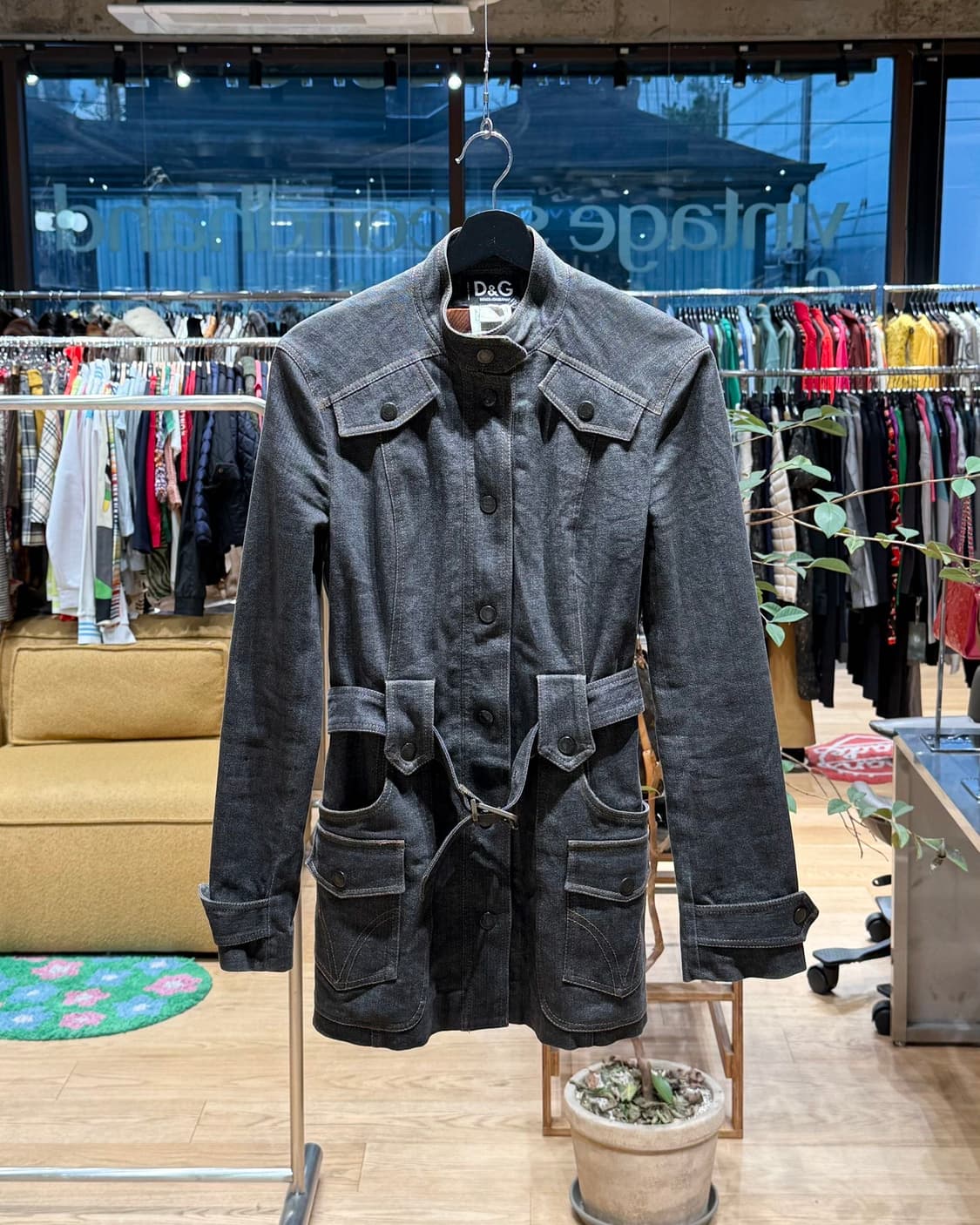 돌체앤가바나 그레이 데님 벨티드 자켓  상품이미지1
