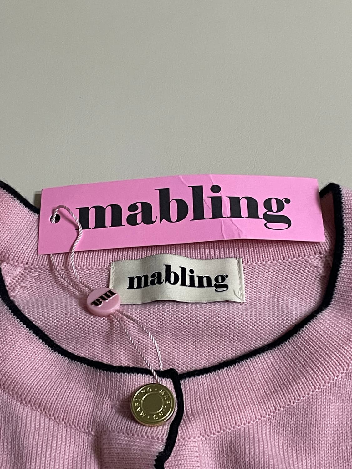 마블링(mabling) 컬러가디건 핑크 새상품 상품이미지7