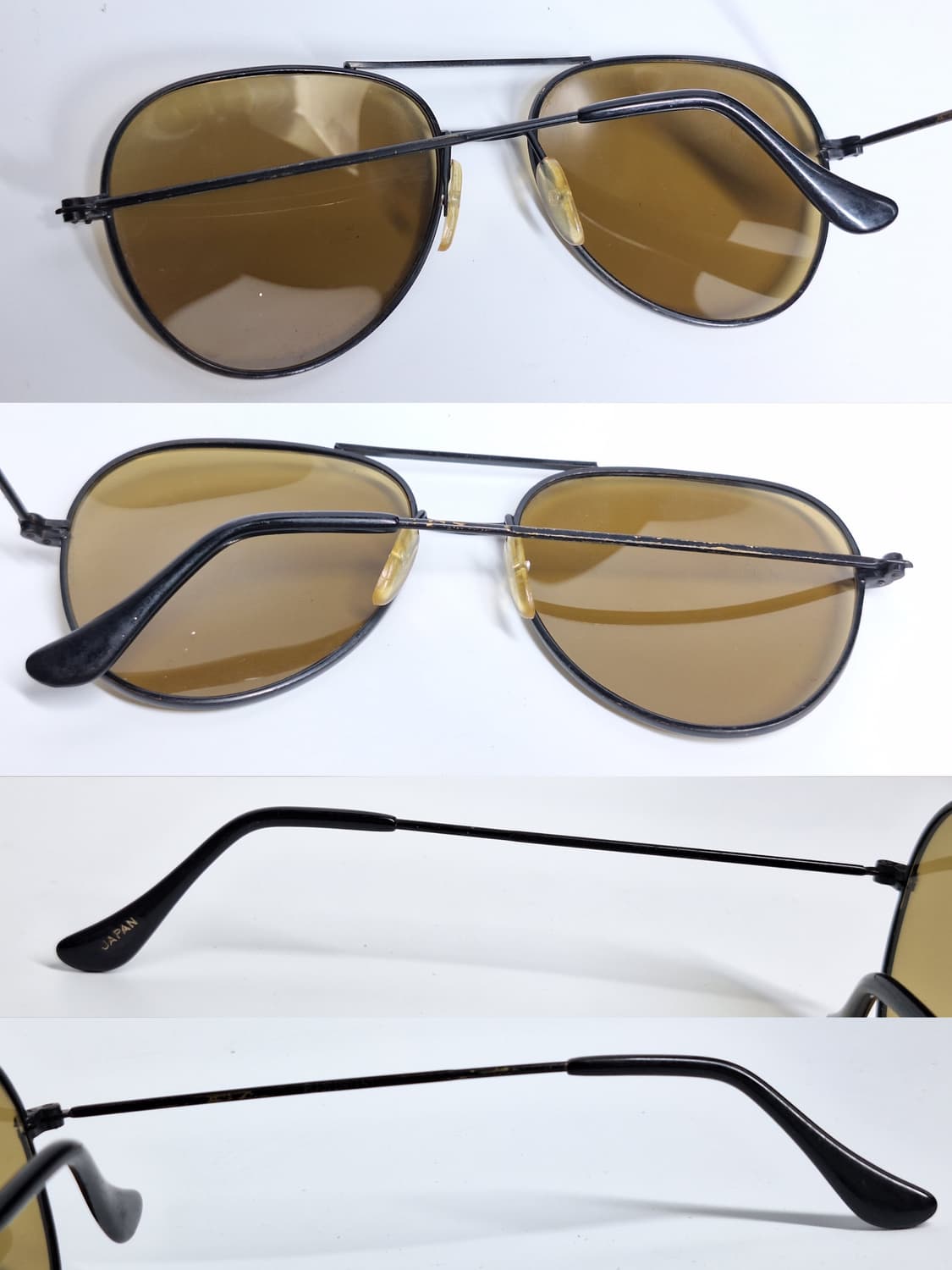 90s 일본 빈티지 에비에이터 투브릿지 더블브릿지 선글라스 겸 안경테 상품이미지5