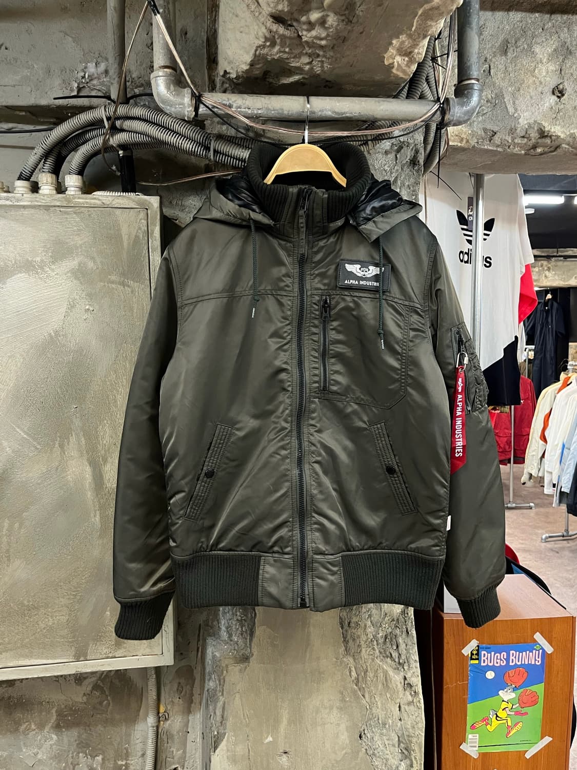 알파인더스트리 후드 ma1 항공점퍼 카키 M #csz1761  상품이미지1