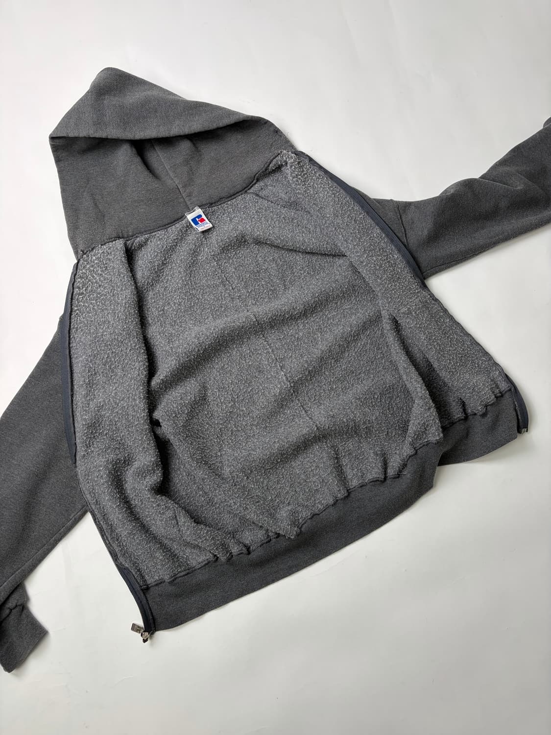 90s Russell Zip Up Hoodie (charcoal) 상품이미지7