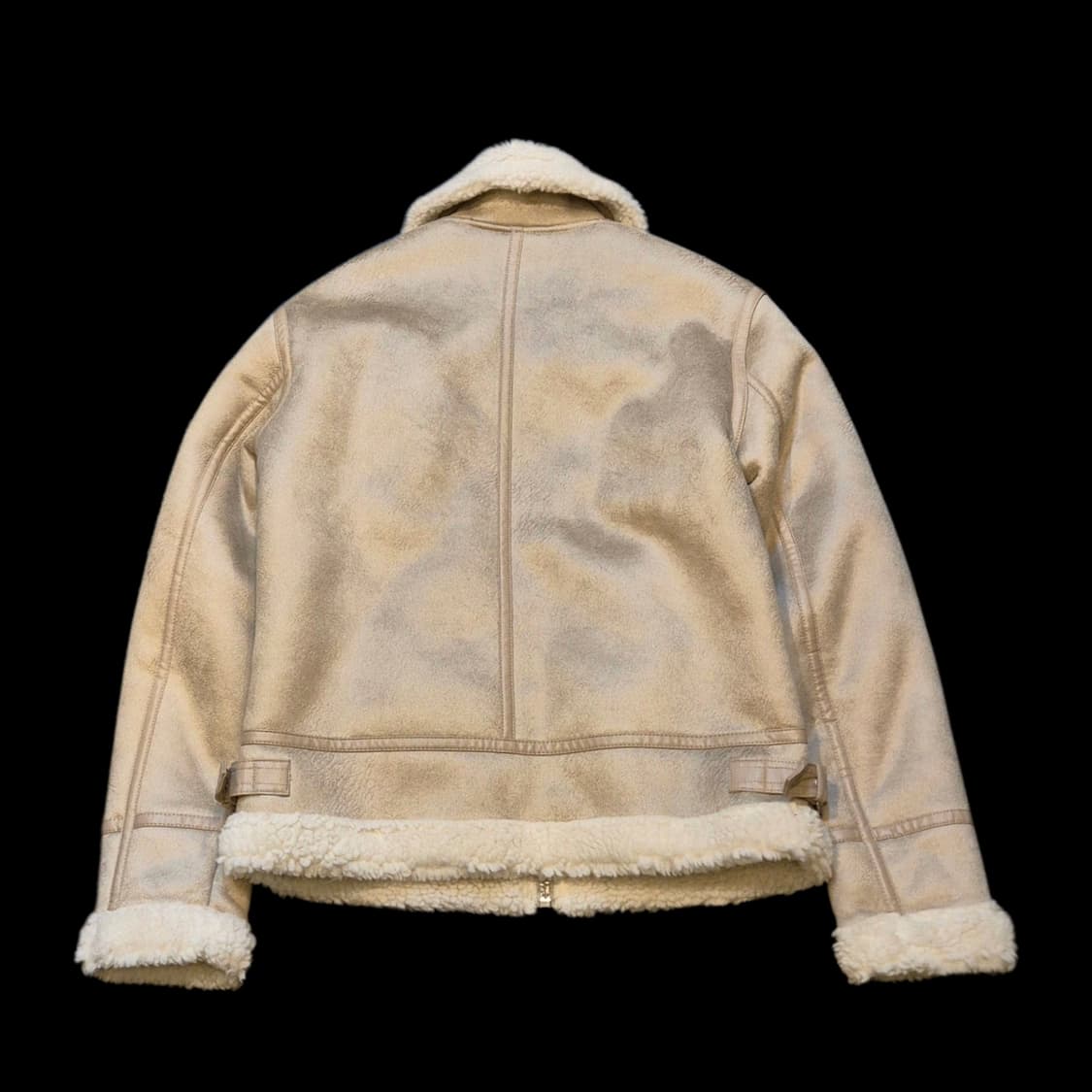 S~M 워싱베이지 무스탕자켓  상품이미지2