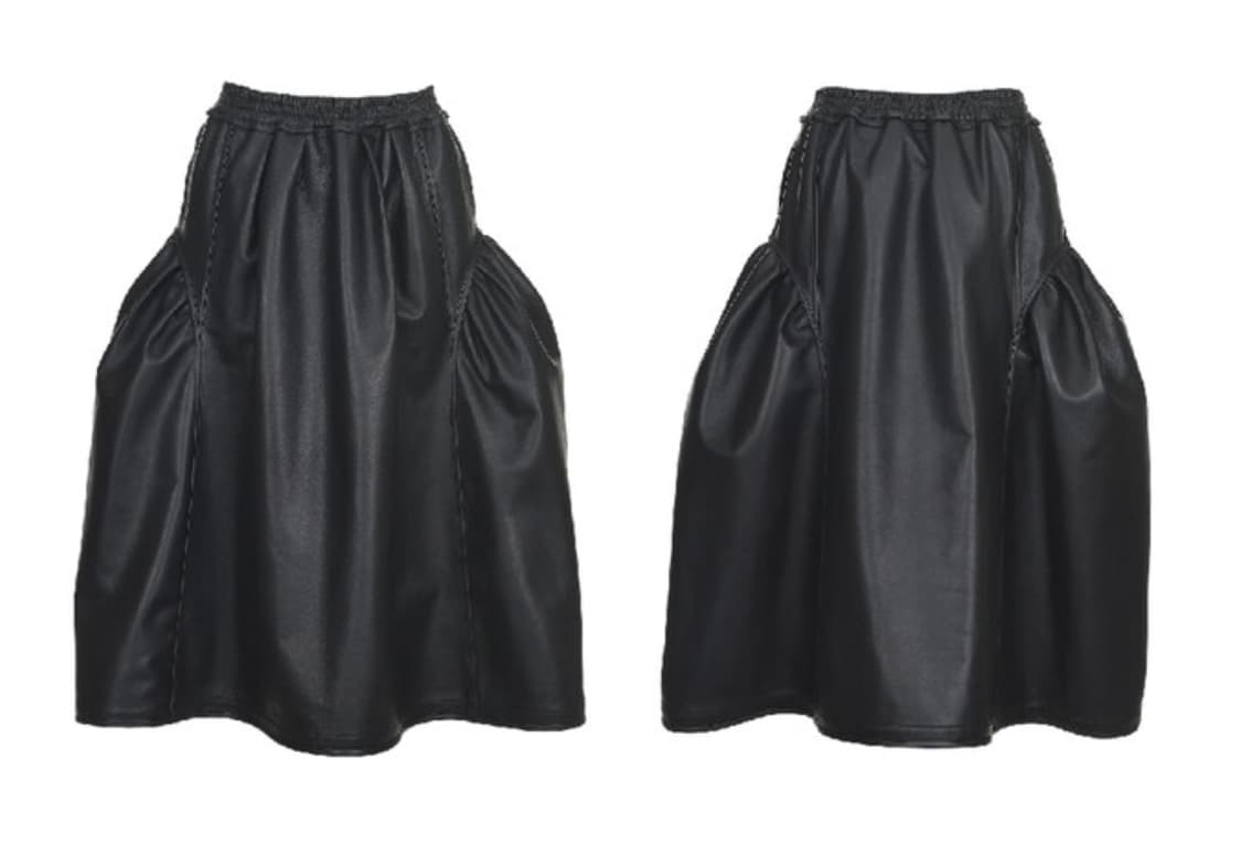 새상품 비뮈에트 bmuet(te) 레더 볼륨 맥시 스커트 상품이미지3