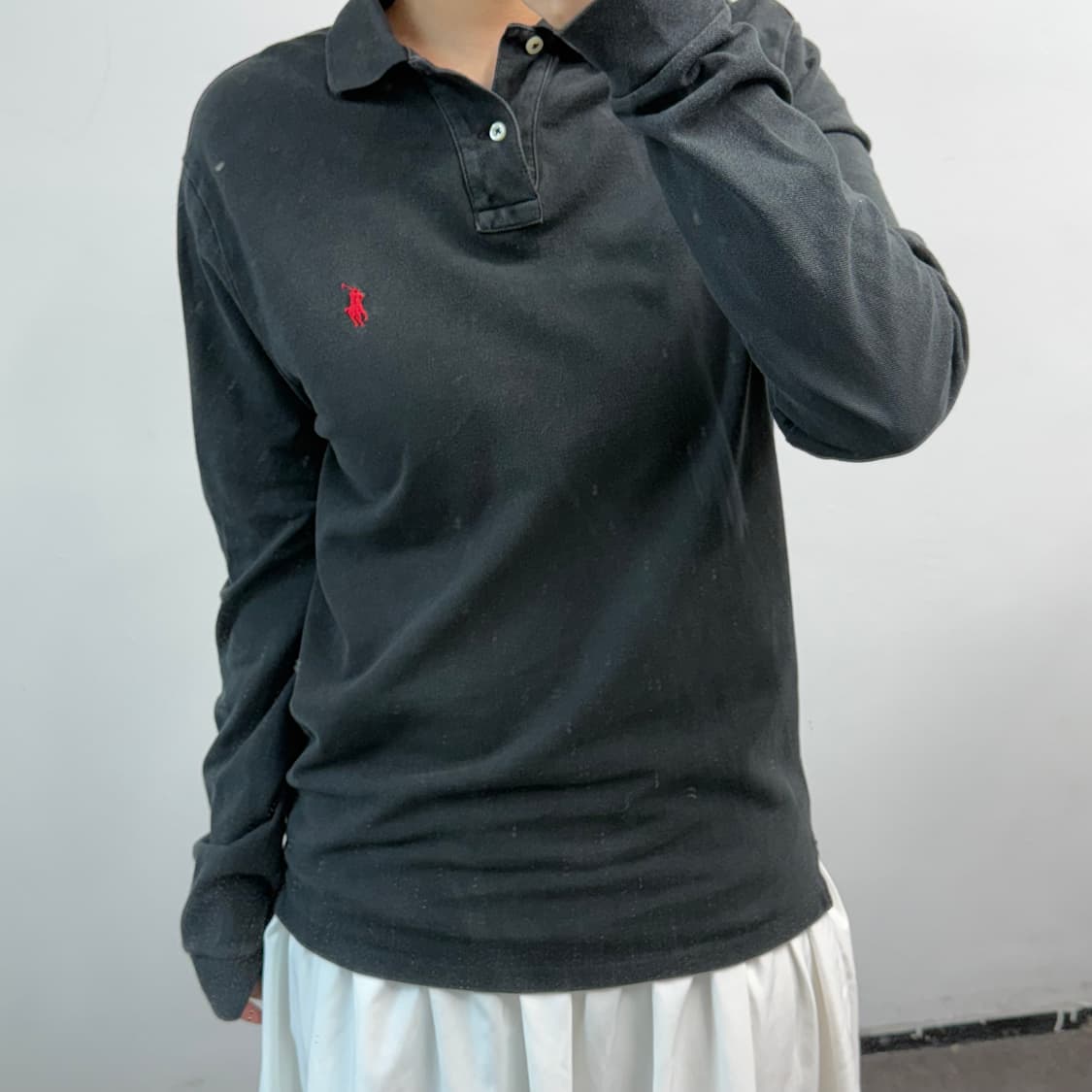 [M] 폴로 커스텀 슬림핏 블랙 카라티 상품이미지1