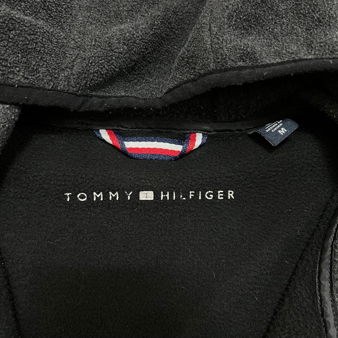 타미힐피거 스몰플래그 배색 플리스 후리스 후드자켓 [차콜] M/95 상품이미지5
