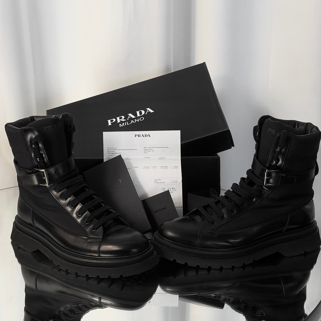 (270) 프라다 리나일론 브러시드 컴뱃 부츠 상품이미지2