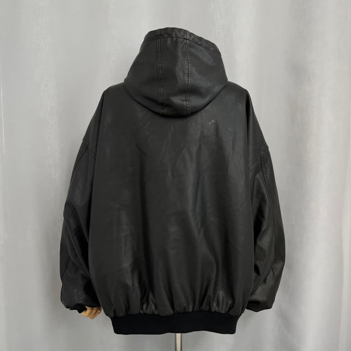 GLAMOUR 글래머 오버핏 레더 후디 자켓/#3625 상품이미지5