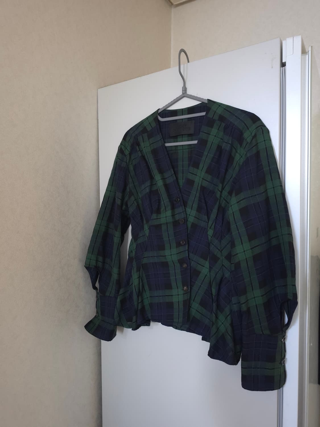 럭키슈에뜨 면 체크 블라우스 상품이미지1