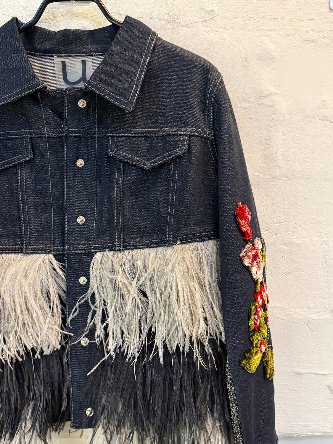 AVIU 퍼 스티치 디테일 데님 자켓 S 상품이미지2